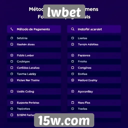 Métodos de pagamento disponíveis no lwbet